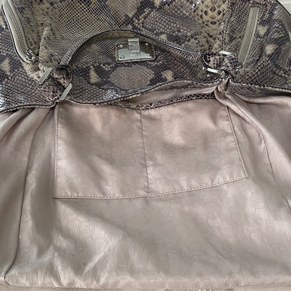 MICHAEL Michael Kors Brown Snakeskin-Print Satchel - Picture 10 of 16